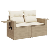Thumbnail for Gartensofa mit Kissen 2-Sitzer Beige Poly Rattan