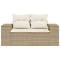 Thumbnail for Gartensofa mit Kissen 2-Sitzer Beige Poly Rattan