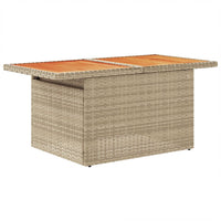 Thumbnail for Gartentisch Beige 100x55x73 cm Poly Rattan und Akazienholz
