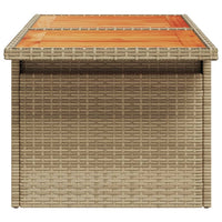 Thumbnail for Gartentisch Beige 100x55x73 cm Poly Rattan und Akazienholz