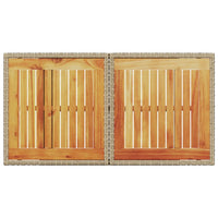 Thumbnail for Gartentisch Beige 100x55x73 cm Poly Rattan und Akazienholz
