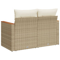Thumbnail for Gartensofa mit Kissen 2-Sitzer Beige Poly Rattan