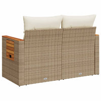 Thumbnail for Gartensofa mit Kissen 2-Sitzer Beige Poly Rattan