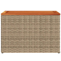 Thumbnail for Garten-Beistelltische 2 Stk. Beige 55x34x37 cm Poly Rattan Holz