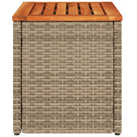 Thumbnail for Garten-Beistelltische 2 Stk. Beige 55x34x37 cm Poly Rattan Holz
