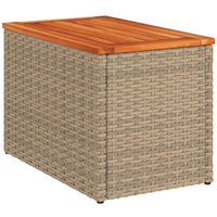 Thumbnail for Garten-Beistelltische 2 Stk. Beige 55x34x37 cm Poly Rattan Holz