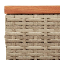 Thumbnail for Garten-Beistelltische 2 Stk. Beige 55x34x37 cm Poly Rattan Holz