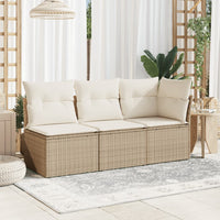 Thumbnail for Gartensessel ohne Armlehnen mit Kissen Beige Poly Rattan