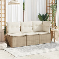 Thumbnail for Garten-Ecksofa mit Kissen Beige Poly Rattan