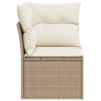 Thumbnail for Garten-Ecksofa mit Kissen Beige Poly Rattan