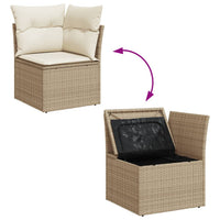 Thumbnail for Garten-Ecksofa mit Kissen Beige Poly Rattan
