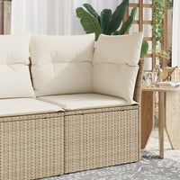 Thumbnail for Garten-Ecksofa mit Kissen Beige Poly Rattan