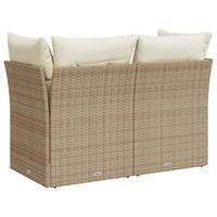Thumbnail for Gartensofa mit Kissen 2-Sitzer Beige Poly Rattan