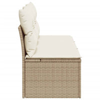 Thumbnail for Gartensofa mit Kissen 3-Sitzer Beige Poly Rattan