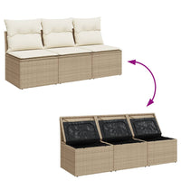 Thumbnail for Gartensofa mit Kissen 3-Sitzer Beige Poly Rattan