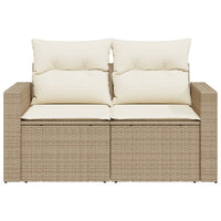 Thumbnail for Gartensofa mit Kissen 2-Sitzer Beige Poly Rattan