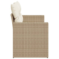 Thumbnail for Gartensofa mit Kissen 2-Sitzer Beige Poly Rattan