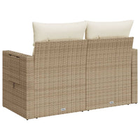 Thumbnail for Gartensofa mit Kissen 2-Sitzer Beige Poly Rattan