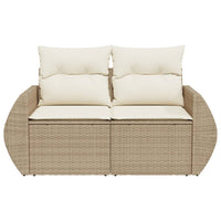 Thumbnail for Gartensofa mit Kissen 2-Sitzer Beige Poly Rattan