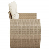 Thumbnail for Gartensofa mit Kissen 2-Sitzer Beige Poly Rattan