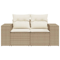 Thumbnail for Gartensofa mit Kissen 2-Sitzer Beige Poly Rattan
