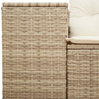 Thumbnail for Gartensofa mit Kissen 2-Sitzer Beige Poly Rattan