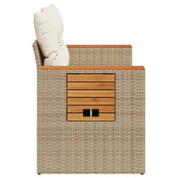 Thumbnail for Gartensofa mit Kissen 2-Sitzer Beige Poly Rattan