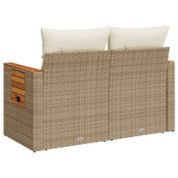 Thumbnail for Gartensofa mit Kissen 2-Sitzer Beige Poly Rattan