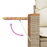 Thumbnail for Gartensofa mit Kissen 2-Sitzer Beige Poly Rattan