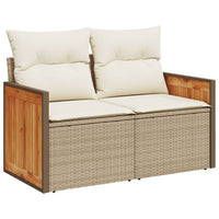 Thumbnail for Gartensofa mit Kissen 2-Sitzer Beige Poly Rattan