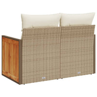 Thumbnail for Gartensofa mit Kissen 2-Sitzer Beige Poly Rattan
