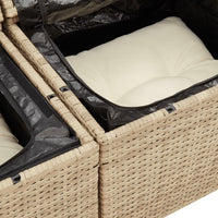 Thumbnail for Gartensofa mit Kissen 2-Sitzer Beige Poly Rattan