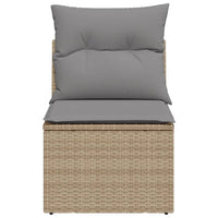 Thumbnail for Gartensofa ohne Armlehnen mit Kissen Beige Poly Rattan