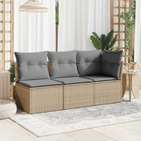 Thumbnail for Garten-Ecksofa mit Kissen Beige Poly Rattan