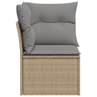 Thumbnail for Garten-Ecksofa mit Kissen Beige Poly Rattan