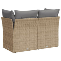 Thumbnail for Gartensofa mit Kissen 2-Sitzer Beige Poly Rattan
