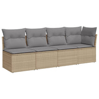 Thumbnail for Gartensofa mit Kissen 4-Sitzer Beige Poly Rattan