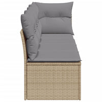 Thumbnail for Gartensofa mit Kissen 4-Sitzer Beige Poly Rattan