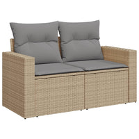 Thumbnail for Gartensofa mit Kissen 2-Sitzer Beige Poly Rattan