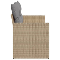 Thumbnail for Gartensofa mit Kissen 2-Sitzer Beige Poly Rattan