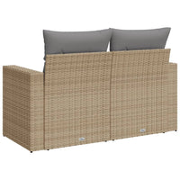 Thumbnail for Gartensofa mit Kissen 2-Sitzer Beige Poly Rattan