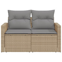 Thumbnail for Gartensofa mit Kissen 2-Sitzer Beige Poly Rattan