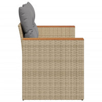Thumbnail for Gartensofa mit Kissen 2-Sitzer Beige Poly Rattan