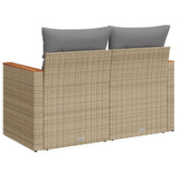 Thumbnail for Gartensofa mit Kissen 2-Sitzer Beige Poly Rattan