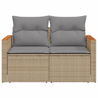 Thumbnail for Gartensofa mit Kissen 2-Sitzer Beige Poly Rattan