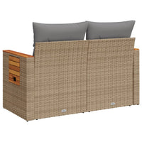 Thumbnail for Gartensofa mit Kissen 2-Sitzer Beige Poly Rattan