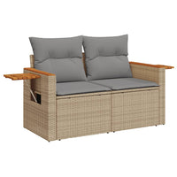 Thumbnail for Gartensofa mit Kissen 2-Sitzer Beige Poly Rattan