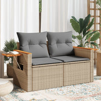 Thumbnail for Gartensofa mit Kissen 2-Sitzer Beige Poly Rattan