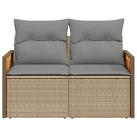 Thumbnail for Gartensofa mit Kissen 2-Sitzer Beige Poly Rattan