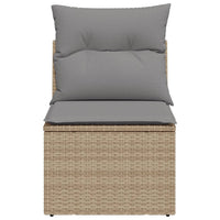 Thumbnail for Gartensessel ohne Armlehnen mit Kissen Beige Poly Rattan